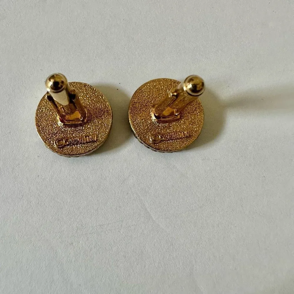 Sarah Coventry mosaic enamel vintage cufflinks